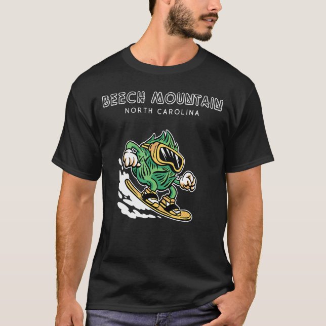 Camiseta Beech Mountain North Carolina Snowboard Beer (Frente)