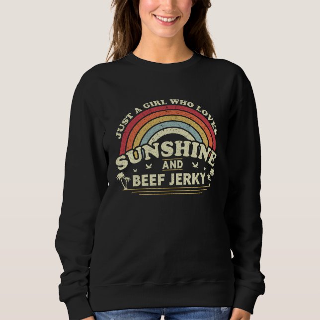 Camiseta Beef Jerky  A Girl Who Loves Sunshine And Beef Jer (Frente)
