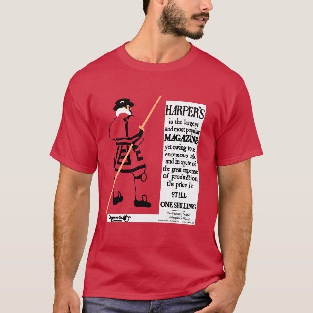 Camiseta Beefeater da Revista do poster vintage Harper (Frente)