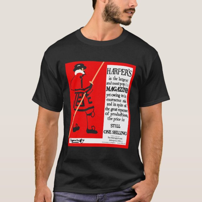 Camiseta Beefeater da Revista do poster vintage Harper (Frente)