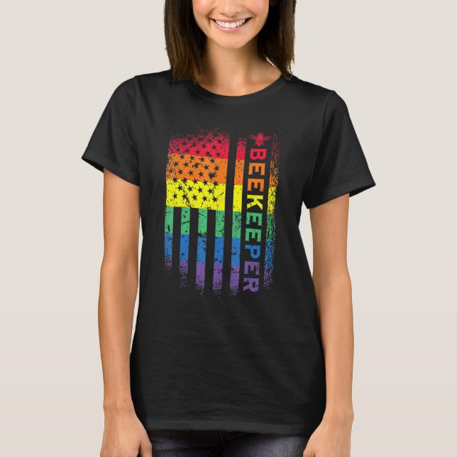 Camiseta Beekeeper American Flag Honey Beery Beery (Frente)