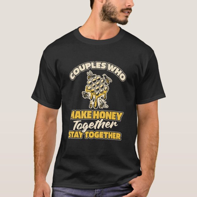 Camiseta Beekeeping Couple Honey  Bee Honeycomb Beekeeper (Frente)