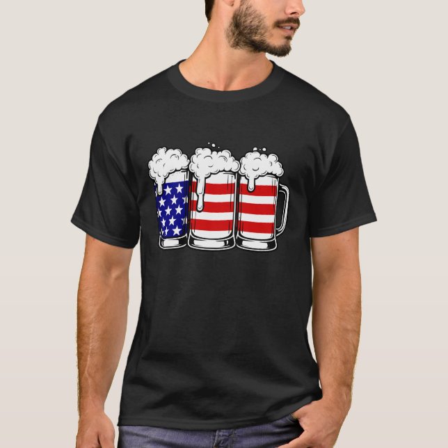 Camiseta Beer American Flag (Frente)