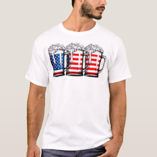 Camiseta Beer American Flag 4 De Julho Men Women Merica U