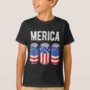 Camiseta Beer American Flag 4 de julho Men Women Merica US
