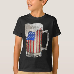 Camiseta Beer American Flag 4 De Julho Partido Bebendo Dos 