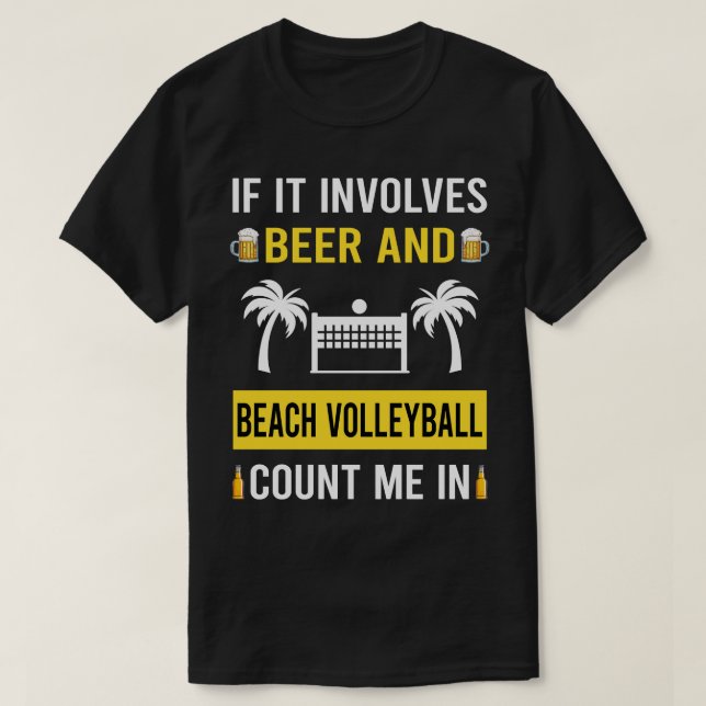 Camiseta Beer And Beach Voleibol (Frente do Design)