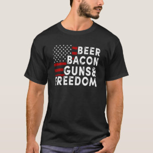 Camiseta Beer Bacon Gun E Liberdade 4 De Julho Fl Americano