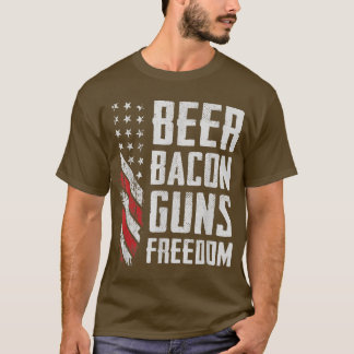 Camiseta Beer Bacon lança liberdade EUA CHURRASCO bandeira