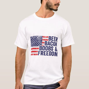 Camiseta Beer Bacon S& Freedom - Engraçado Churrasco De