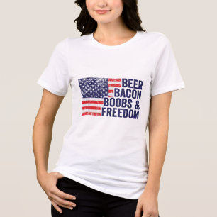 Camiseta Beer Bacon S&amp; Freedom - Engraçado Churrasco De