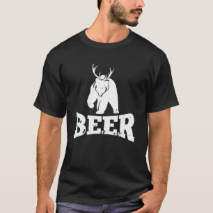 Camiseta Beer Bear Deer Hunting Party Pun Adultos