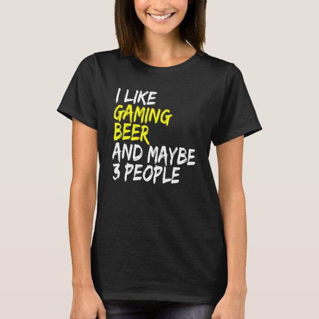 Camiseta Beer bêbado Eu gosto de Beer & Gaming Gamble (Frente)