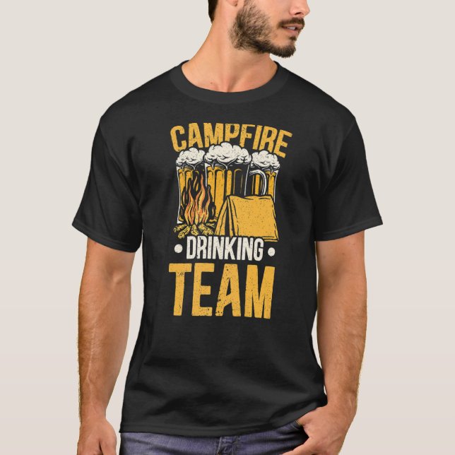 Camiseta Beer Beer Alcoólica da Equipe de Bebendos de Campf (Frente)