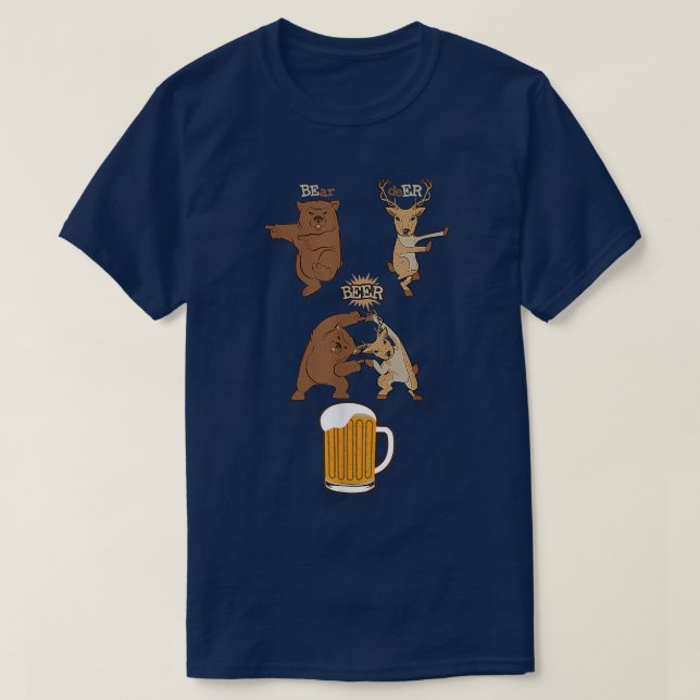 Camiseta Beer Beer Beer Beer Beer Bonito E Deer Igual A Bee (Frente do Design)