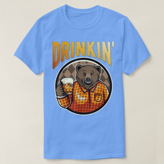 Camiseta Beer Bod Grizzly Bear Beer Casual Beer Funny B (Frente do Design)