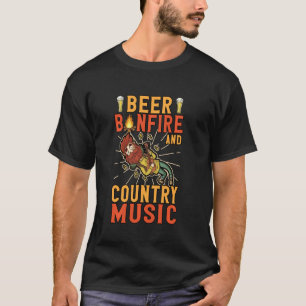 Camiseta Beer Bonfire E Bebendo Do Campo De Música Nacional