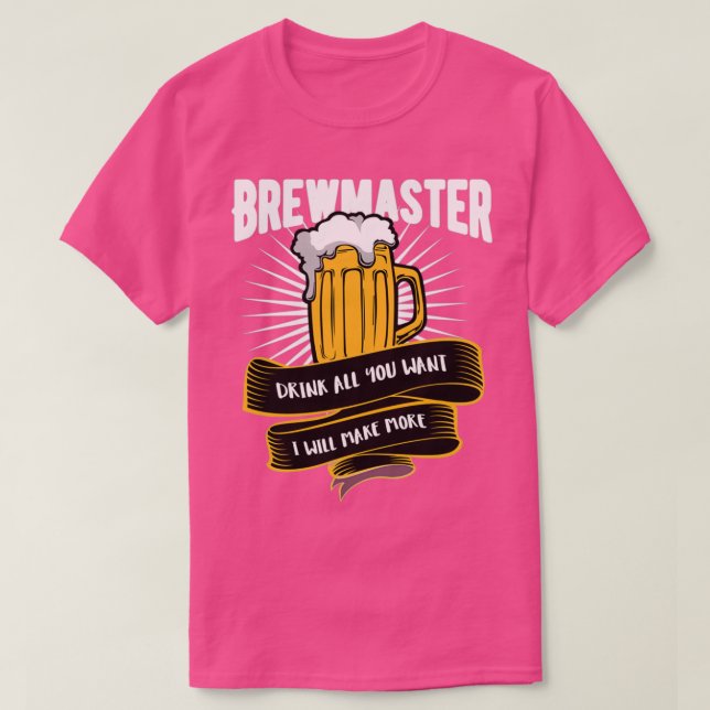 Camiseta Beer Brewmaster Beba o que quiser. (Frente do Design)