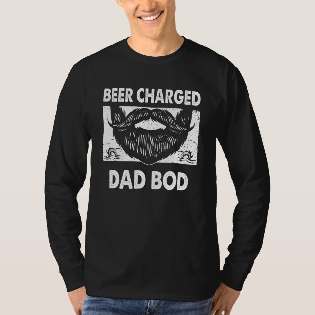 Camiseta Beer Charged Dad Bod  Beer  Humor Drinker Daddy (Frente)