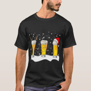 Camiseta Beer Christmas Mug Papais noeis Reindeer Xmas