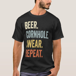 Camiseta Beer Cornhole Repetir Corno Pai Engraçado