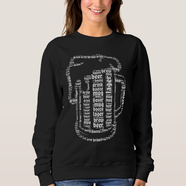Camiseta Beer  Dad Unique Mug Shaped Word Cloud Design (Frente)