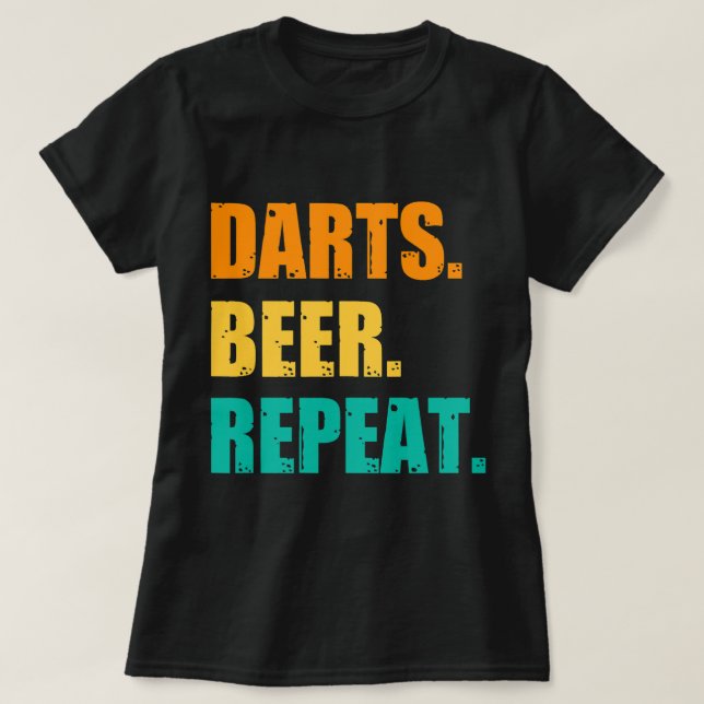 Camiseta Beer Darts Beer Repete Jogador Dart Dark Dartboa (Frente do Design)