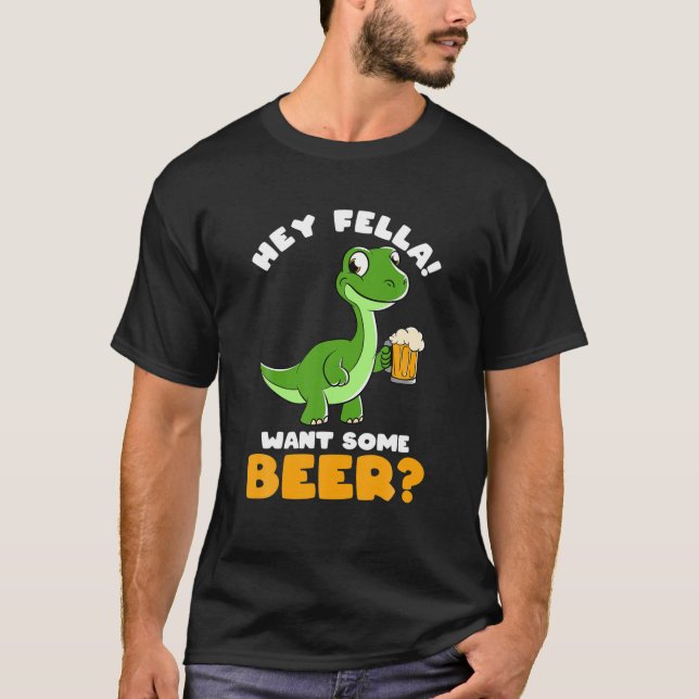 Camiseta Beer Dinsoaur T Rex Drunkasaurus Beersaurus Dinosa (Frente)