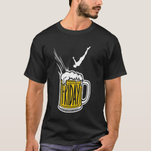 Camiseta Beer Dive Sexta-Feira - Bebendo De Cerveja Engraça