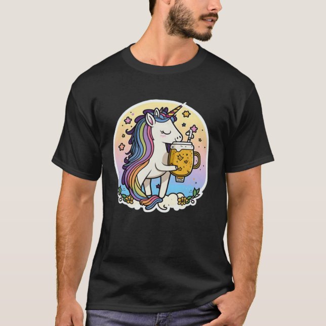 Camiseta Beer Drinking Unicorn Unicorn (Frente)