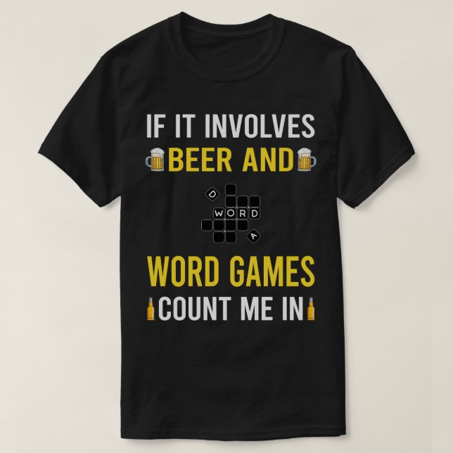 Camiseta Beer E Jogos Word (Frente do Design)