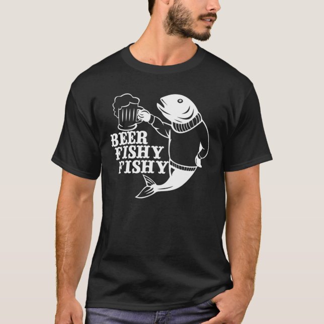 Camiseta Beer Fishy Pega Pescadores Presente Pescador (Frente)