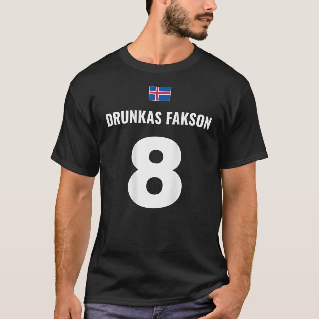 Camiseta Beer Football Drinker Team Futebol Soccer Islândia (Frente)