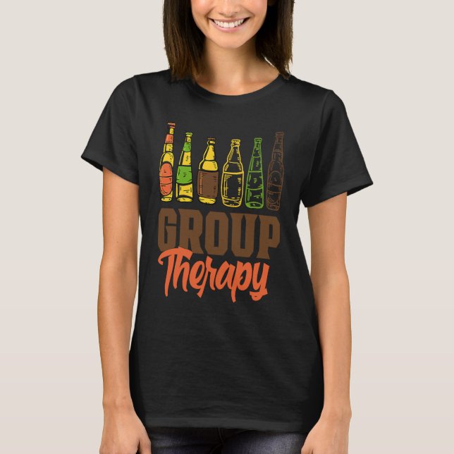 Camiseta beer group therapy for weekend party saying (Frente)