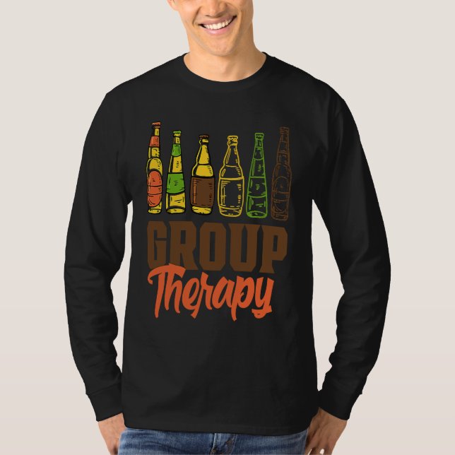 Camiseta beer group therapy for weekend party saying (Frente)