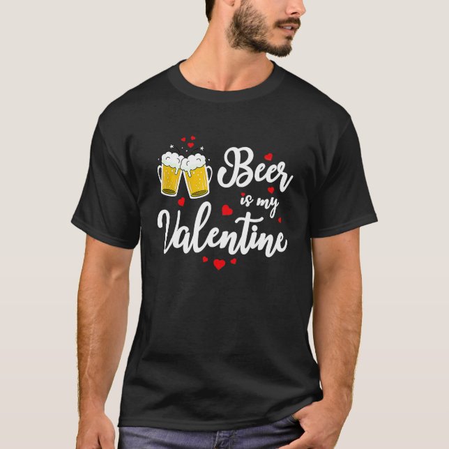 Camiseta Beer Is My Valentine Day Drunk Cupid Drinking Hear (Frente)