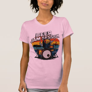 Camiseta Beer Jam Session - Gráfico Divertido de C