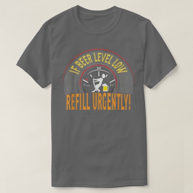 Camiseta Beer Level Low Refill Urgentemente Beer Kilt Beer  (Frente do Design)