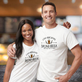 Camiseta Beer Lover Hipster Live Respira Beer Beer Personal