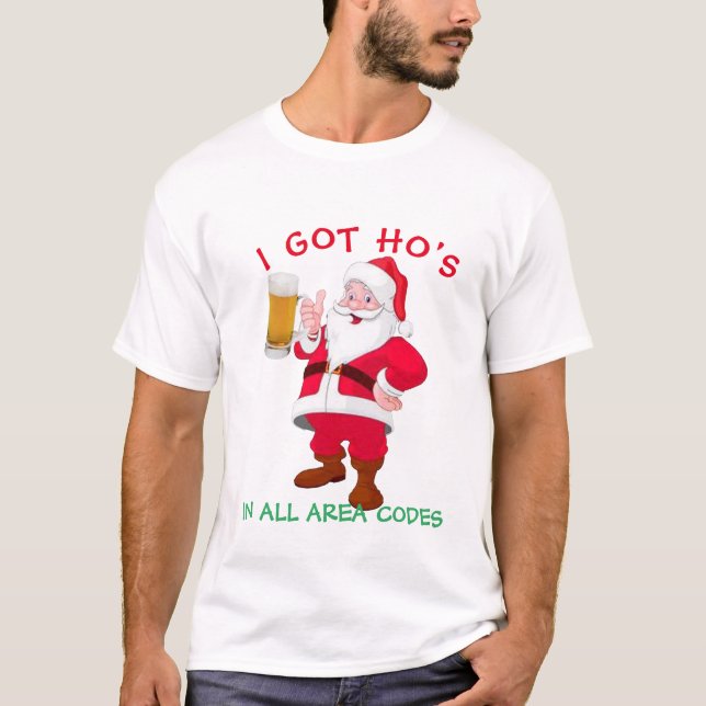 Camiseta Beer Lover Papais noeis, Feliz Natal Da Cerveja (Frente)