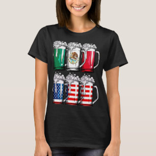 Camiseta Beer Mexicano Flag Cinco de Mayo Men Beer