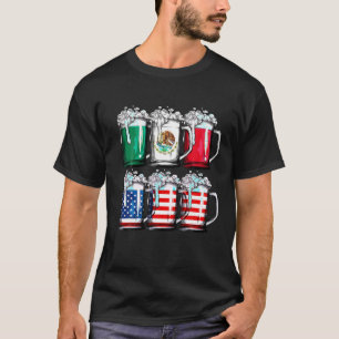 Camiseta Beer Mexicano Flag Cinco de Mayo Men Beer