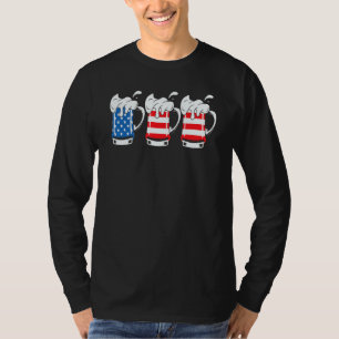 Camiseta Beer Mug American Flag 4 de julho 1
