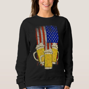 Camiseta Beer Mug American Flag Artesanato Beer Brewer