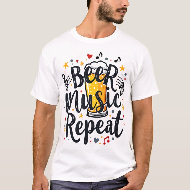 Camiseta Beer Music Repeat (Frente)