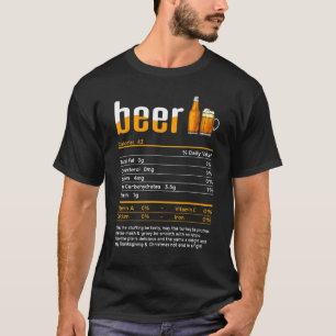 Camiseta Beer Nutrition Facts Calories Bebendo Family Holi