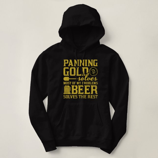 Camiseta Beer Panning Dourada Resolve A Maioria Dos Meus Pr (Frente do Design)