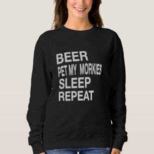 Camiseta Beer Pet Morkies Dormir Repetir Cachorro Branco