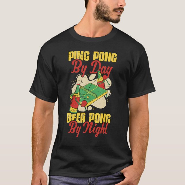 Camiseta Beer Pong By Night Table Tennis Player (Frente)