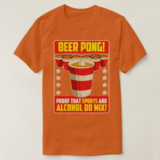 Camiseta Beer Pong Prova Que Esportes E Álcool Se Misturam (Frente do Design)